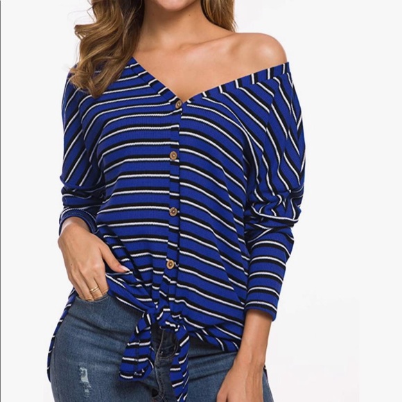 Waffle Knit Button Down Long Sleeve Top - Picture 5 of 9